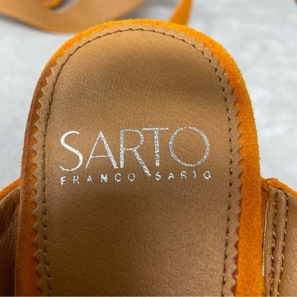 FRANCO SARTO Cider Suede Strappy Open Toe Ankle Strap Block Heel Sandals 7.5 - Picture 11 of 12